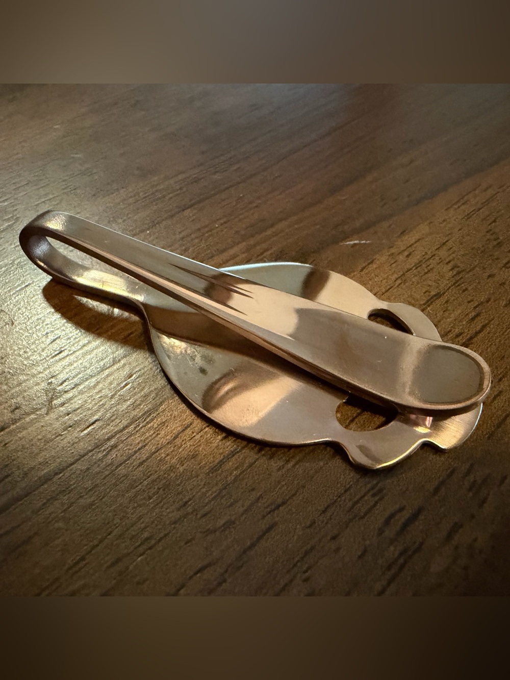 Bronze Toned Stainless Skull Spoon Money Clip